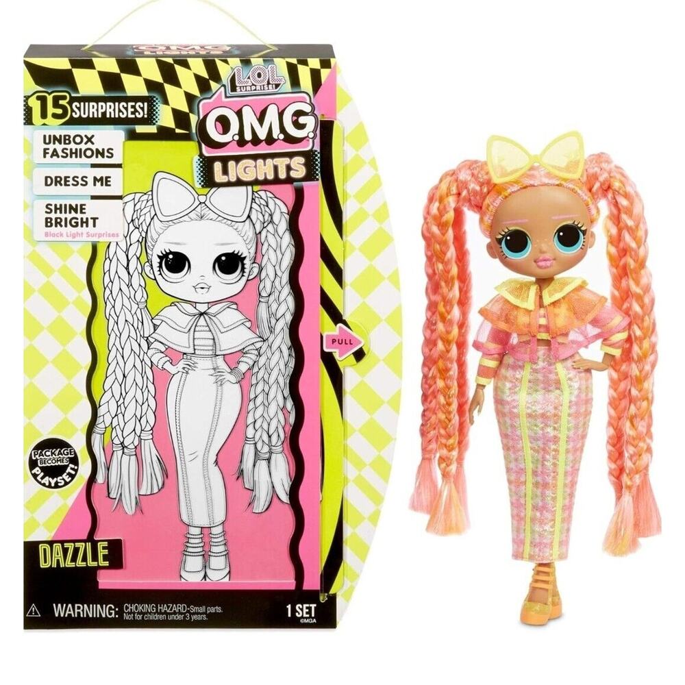 LOL Surprise OMG Lights Dazzle Doll Playset Black Light Fashion 2020 Braids New
